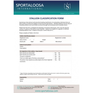Stallion classification - if already classified with an Appaloosa or Knabstrupper registry